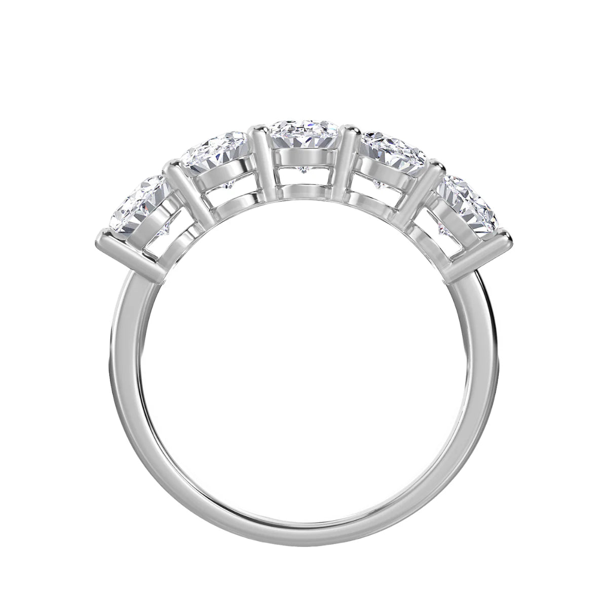 5 Stone Oval Lab Grown Diamond Band