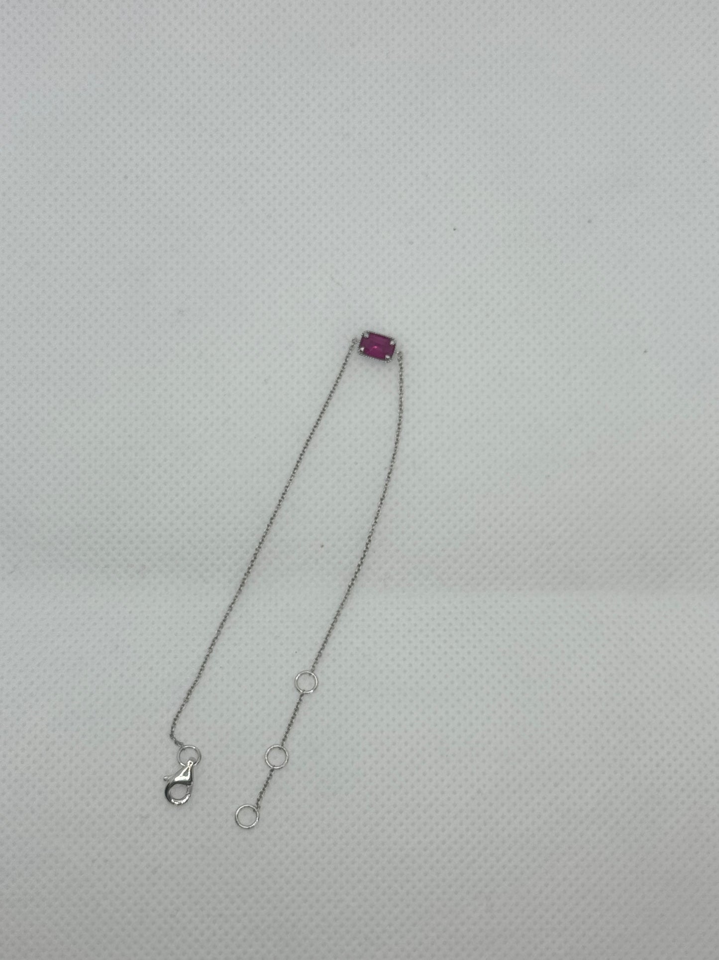 Single Milgrain Bezel Ruby Bracelet