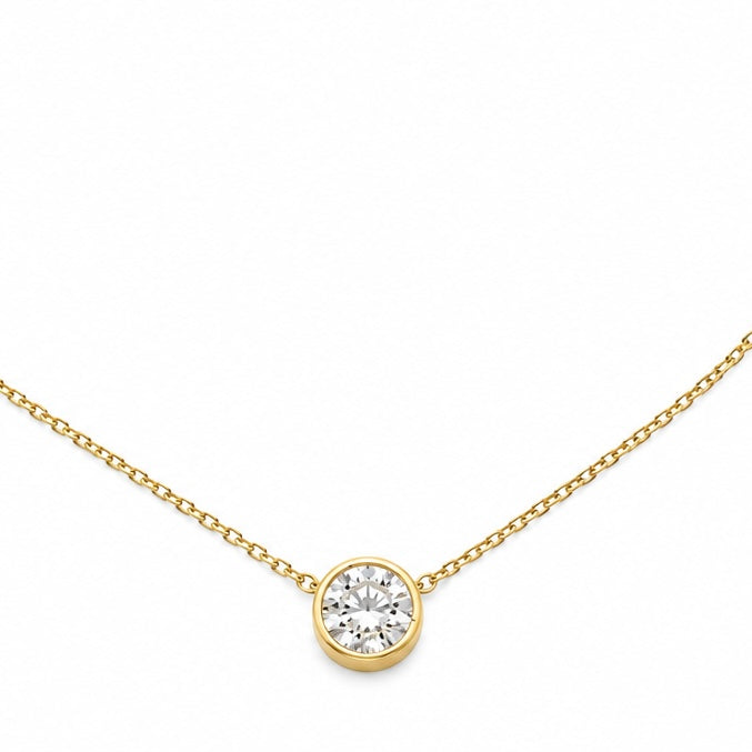 .50 CT Lab Grown Round Diamond Bezel Pendant