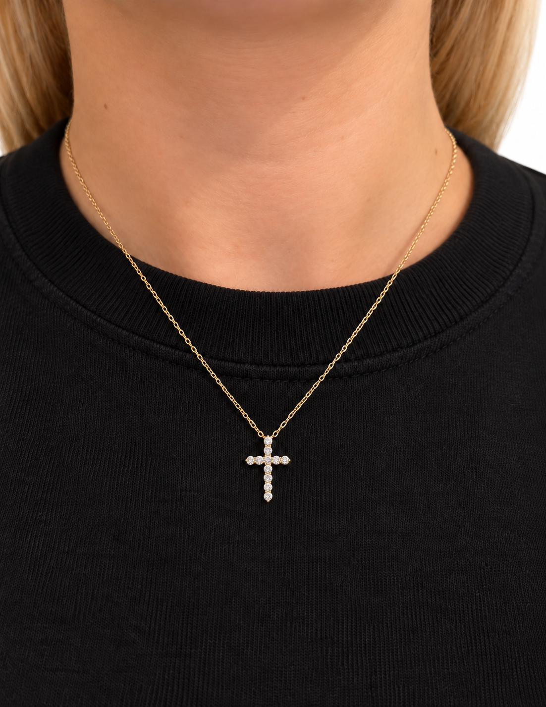 Lab Diamond Cross Necklace