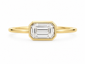 East-West Emerald Cut Lab Diamond Ring