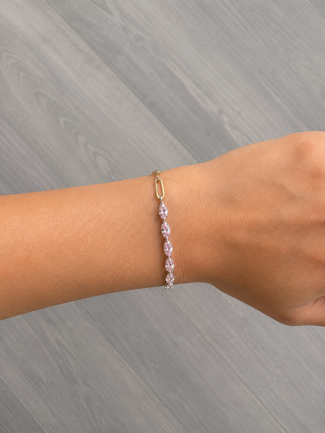 Marquise & Paperclip Link Bracelet