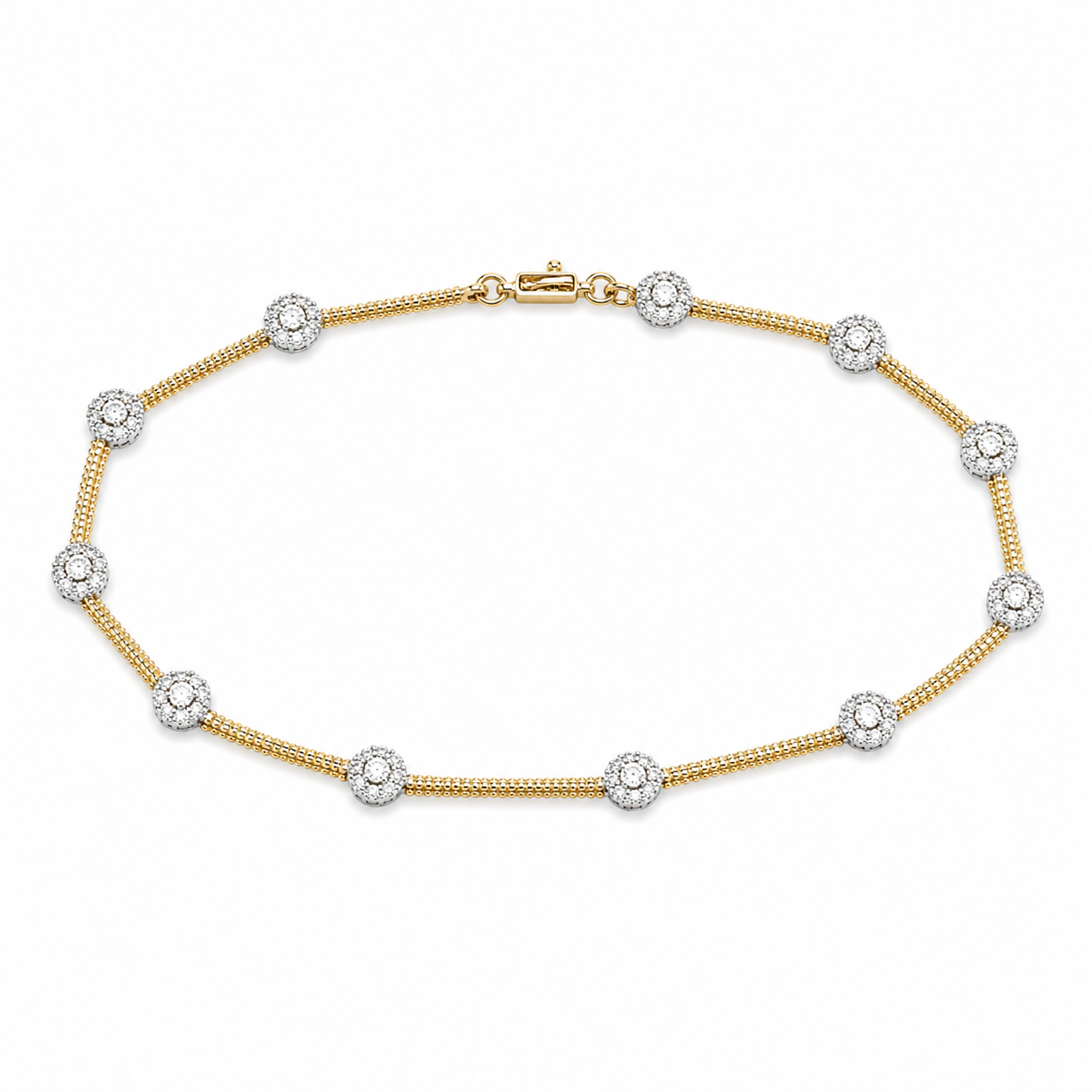 Woven Diamond Station Tennis Bracelet