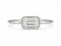 East-West Emerald Cut Lab Diamond Ring