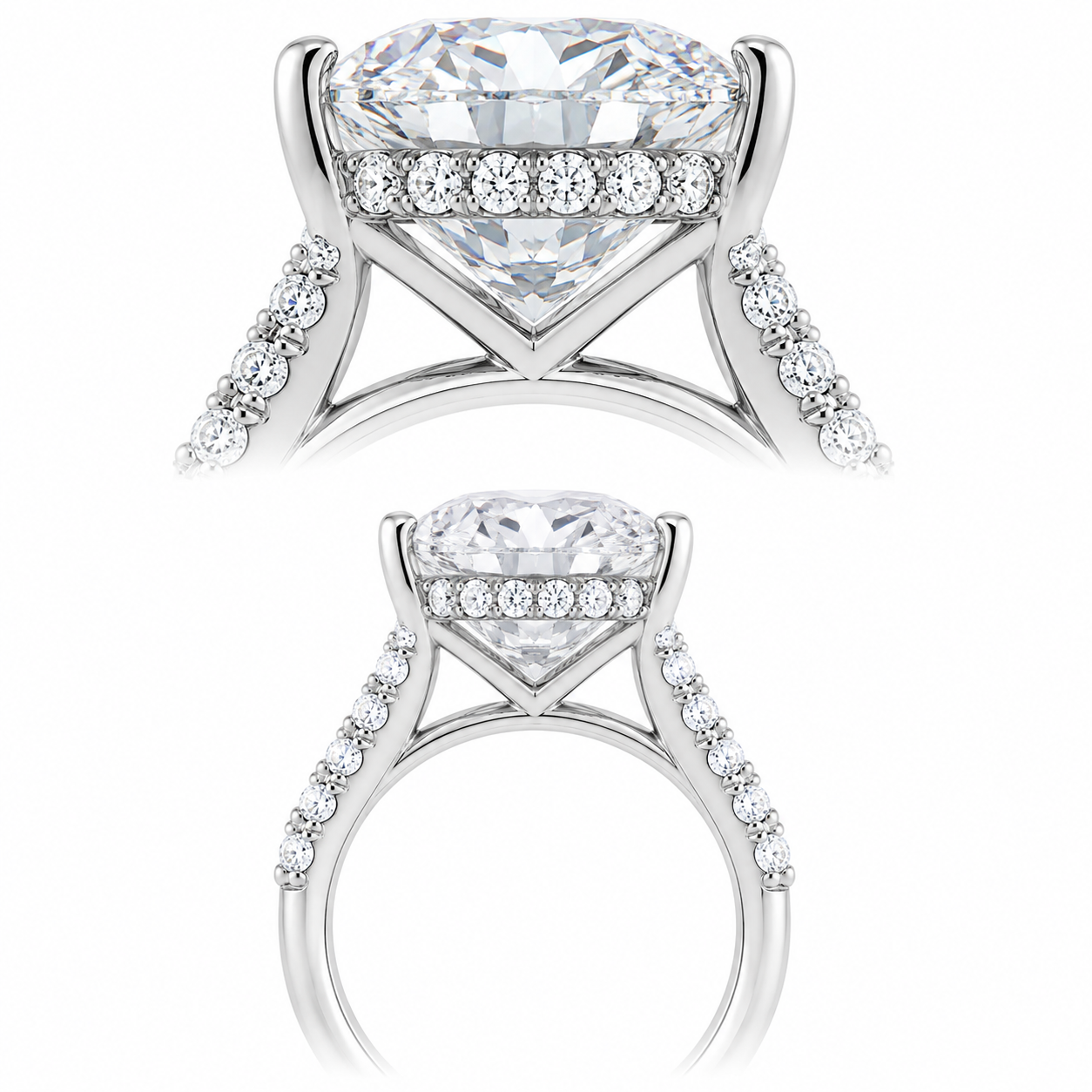 Round Lab Diamond Pavé Ring
