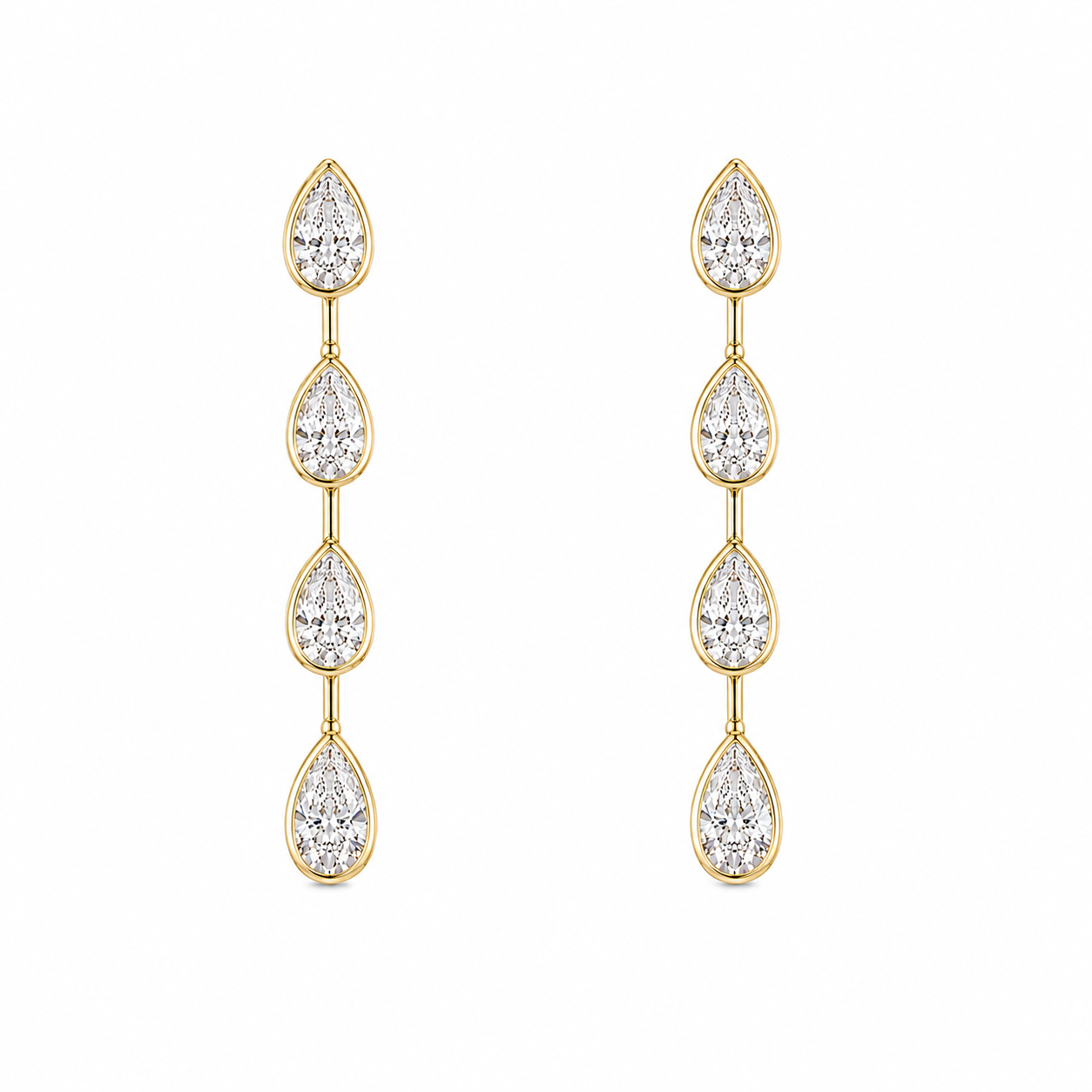 Pear Lab Diamond Bezel Drop Earrings