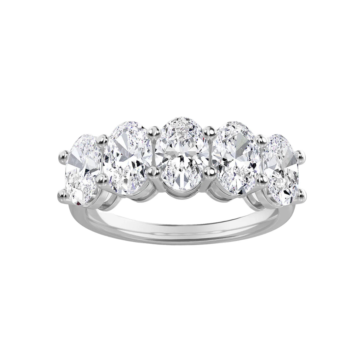 5 Stone Oval Lab Grown Diamond Band