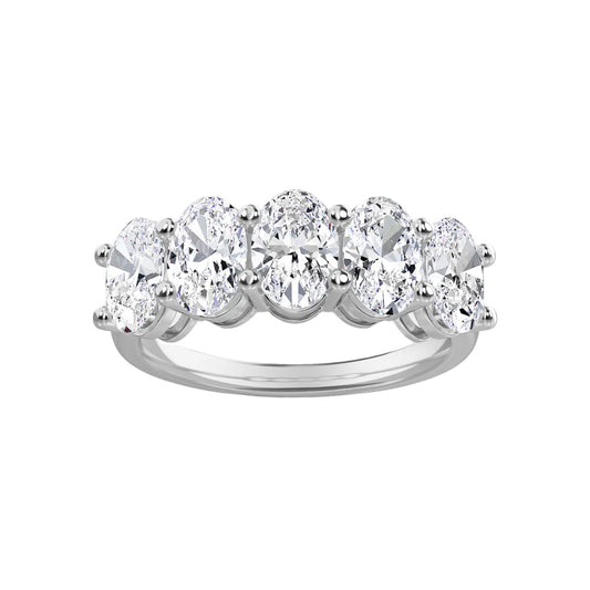 5 Stone Oval Lab Grown Diamond Band
