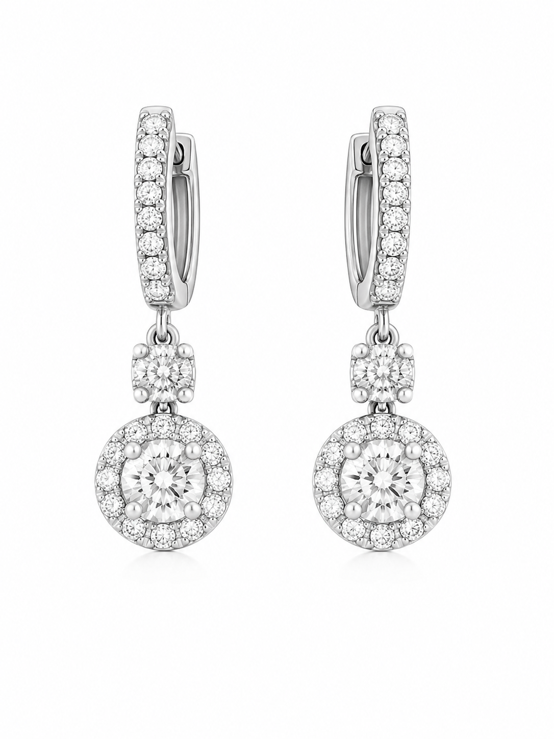 Halo Lab Diamond Drop Earrings