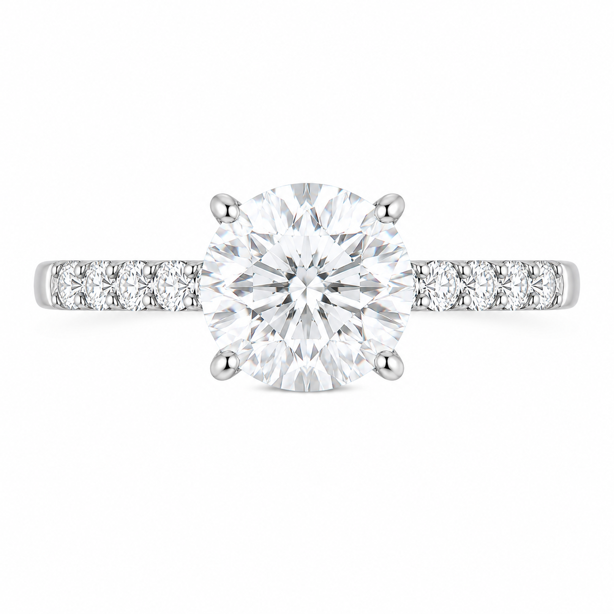 Round Lab Diamond Pavé Ring