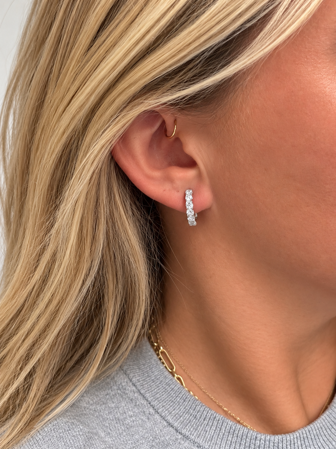 2 CTW Lab Grown Diamond Inside-Out Hoop Earrings