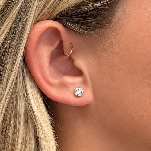 1 CTW Lab Grown Diamond Bezel Stud Earrings