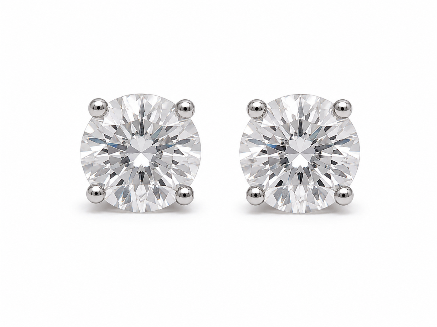 White Gold 14K - 3.11CT Diamond Studs Lab Grown