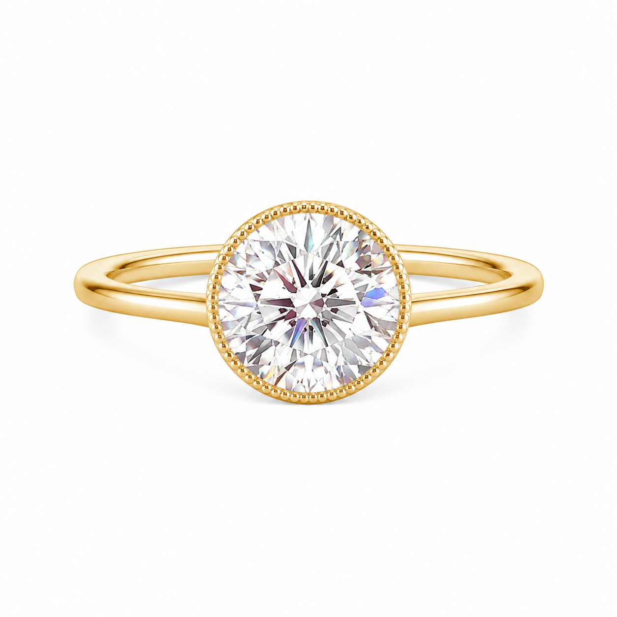 Round Lab Diamond Bezel Ring