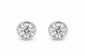 1 CTW Lab Grown Diamond Bezel Stud Earrings