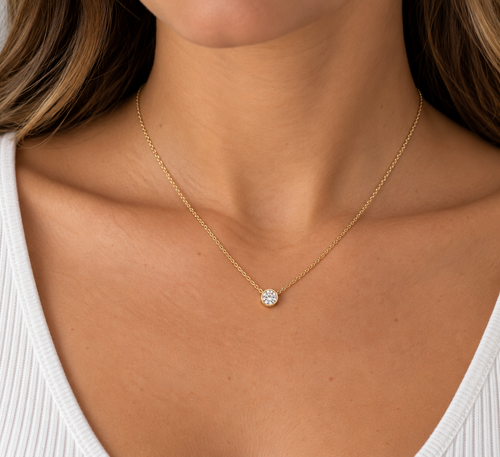 .50 CT Lab Grown Round Diamond Bezel Pendant