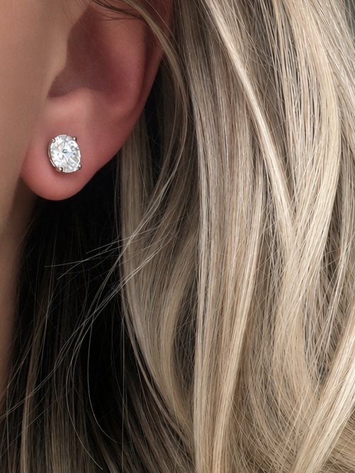 White Gold 14K - 3.11CT Diamond Studs Lab Grown