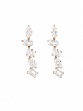 Mixed-Cut Lab Diamond Drop Earrings