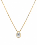 1 CT Lab Grown Pear Diamond Bezel Pendant