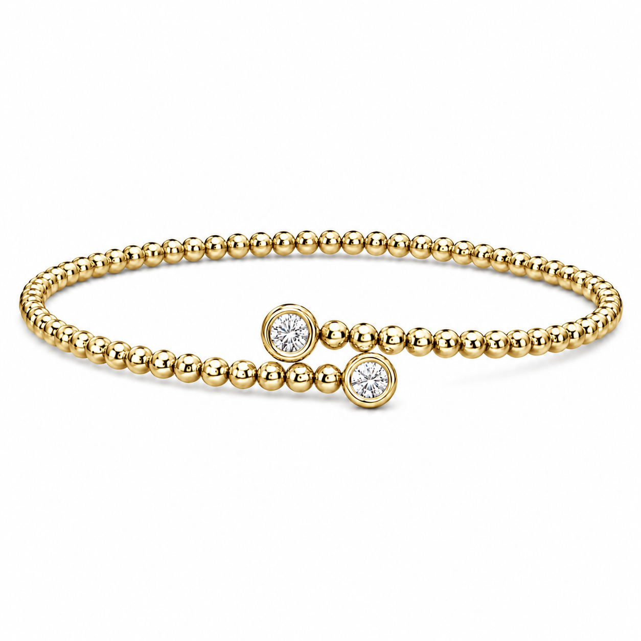 Bezel Diamond Beaded Bangle