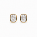 Elongated Cushion Cut Lab Diamond Bezel Stud Earrings