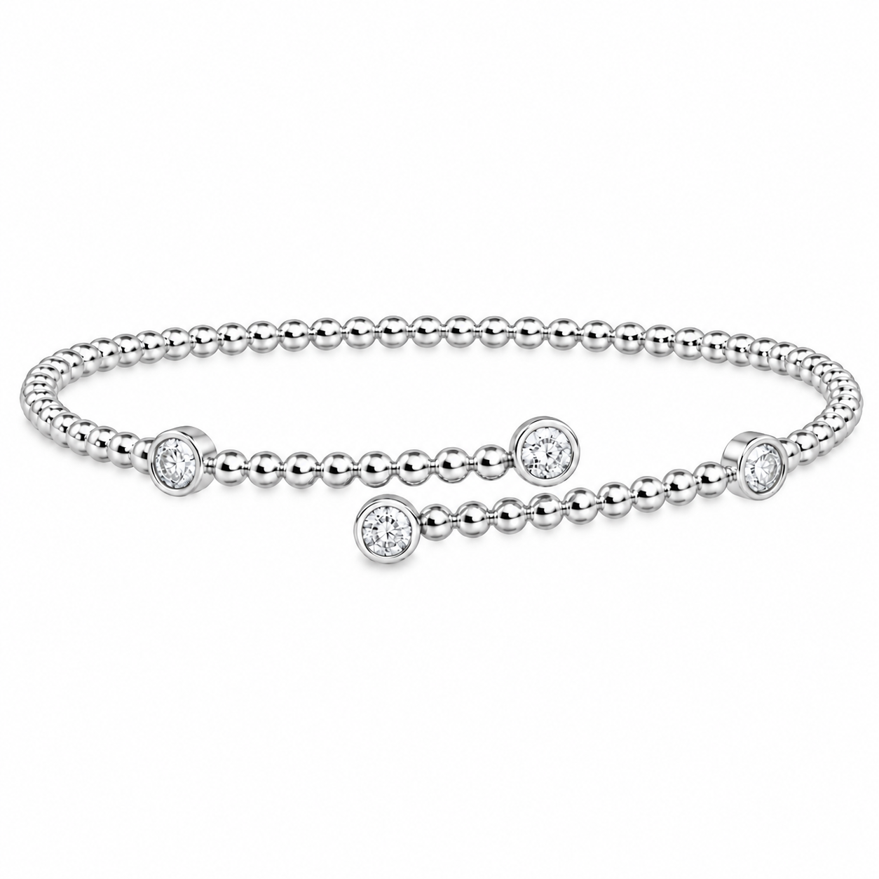 Bezel Diamond Beaded Bracelet