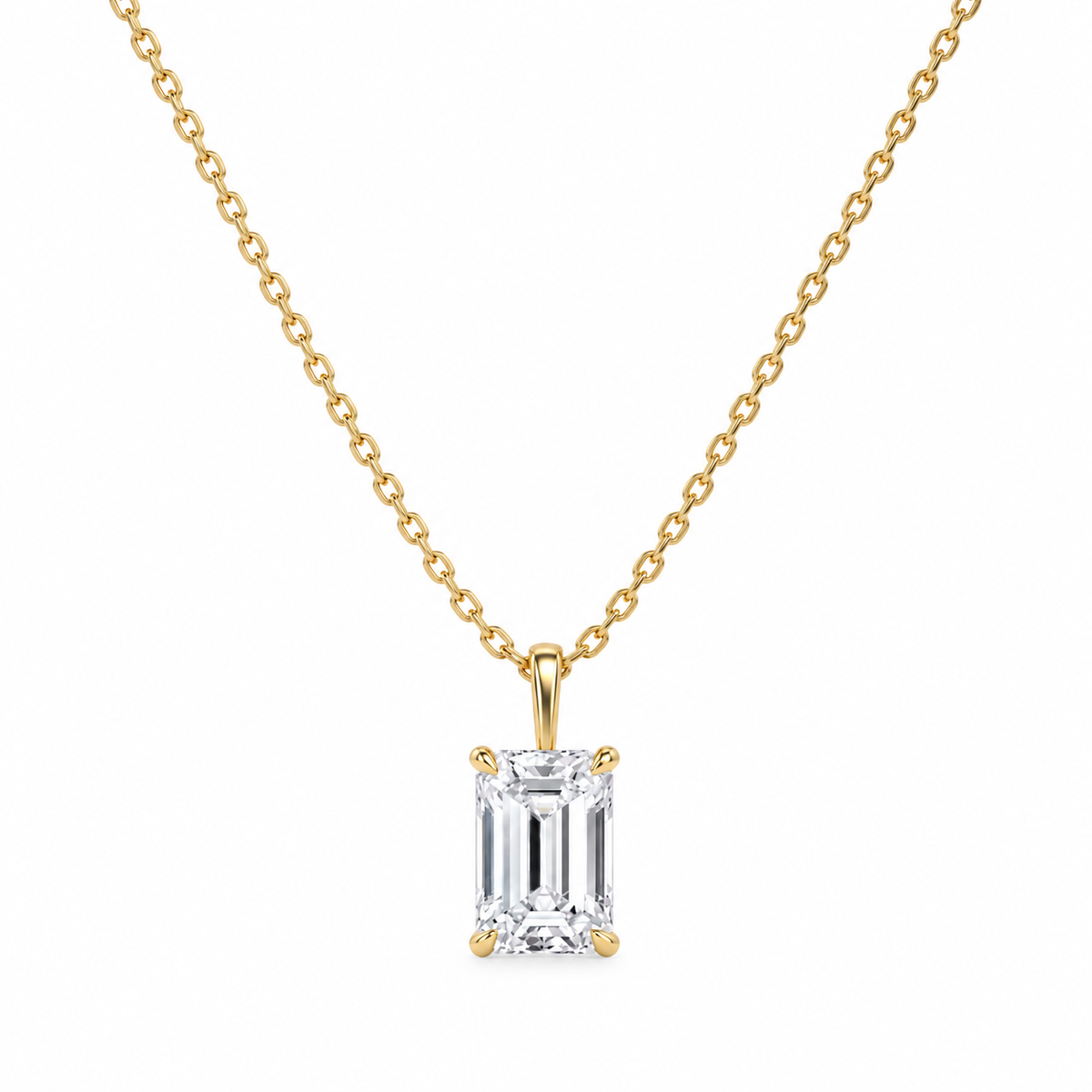 1 CT Lab Grown Emerald Cut Diamond Pendant