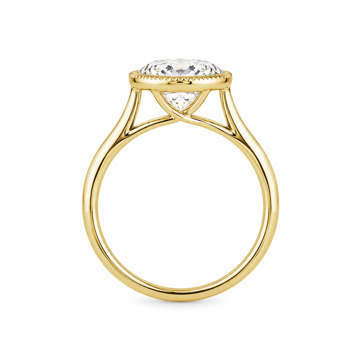 Round Lab Diamond Bezel Ring