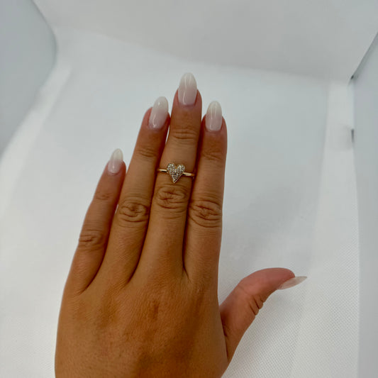 Pavé Diamond Heart Ring