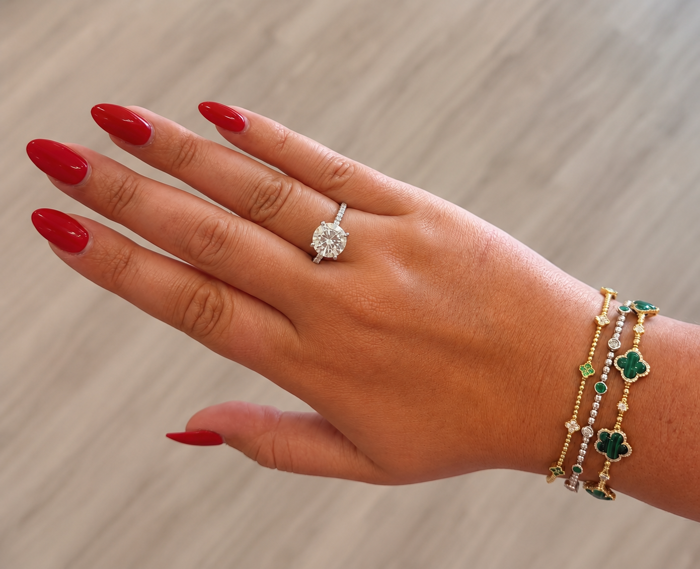 Round Lab Diamond Pavé Ring