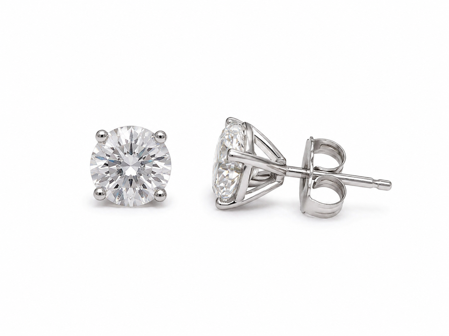 White Gold 14K - 3.11CT Diamond Studs Lab Grown