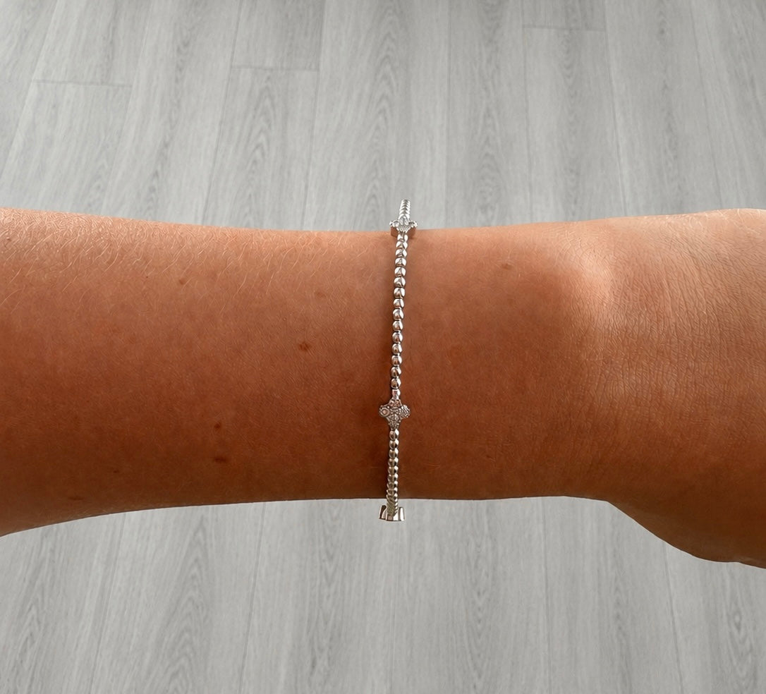 Diamond Clover Beaded Bracelet