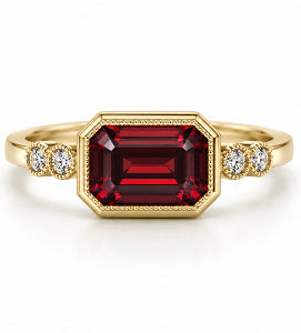 Garnet Emerald Ring