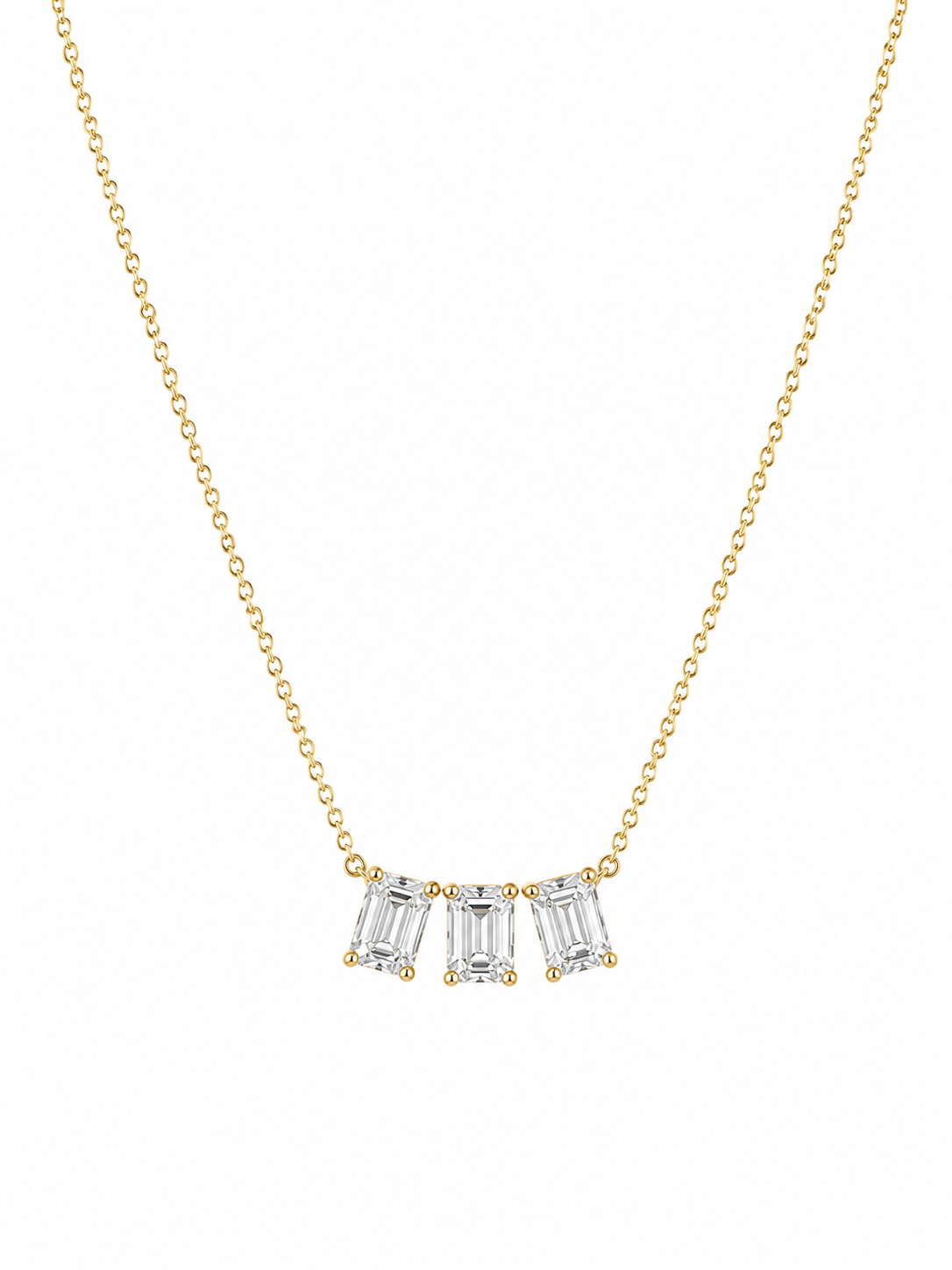 Lab Emerald Trio Necklace