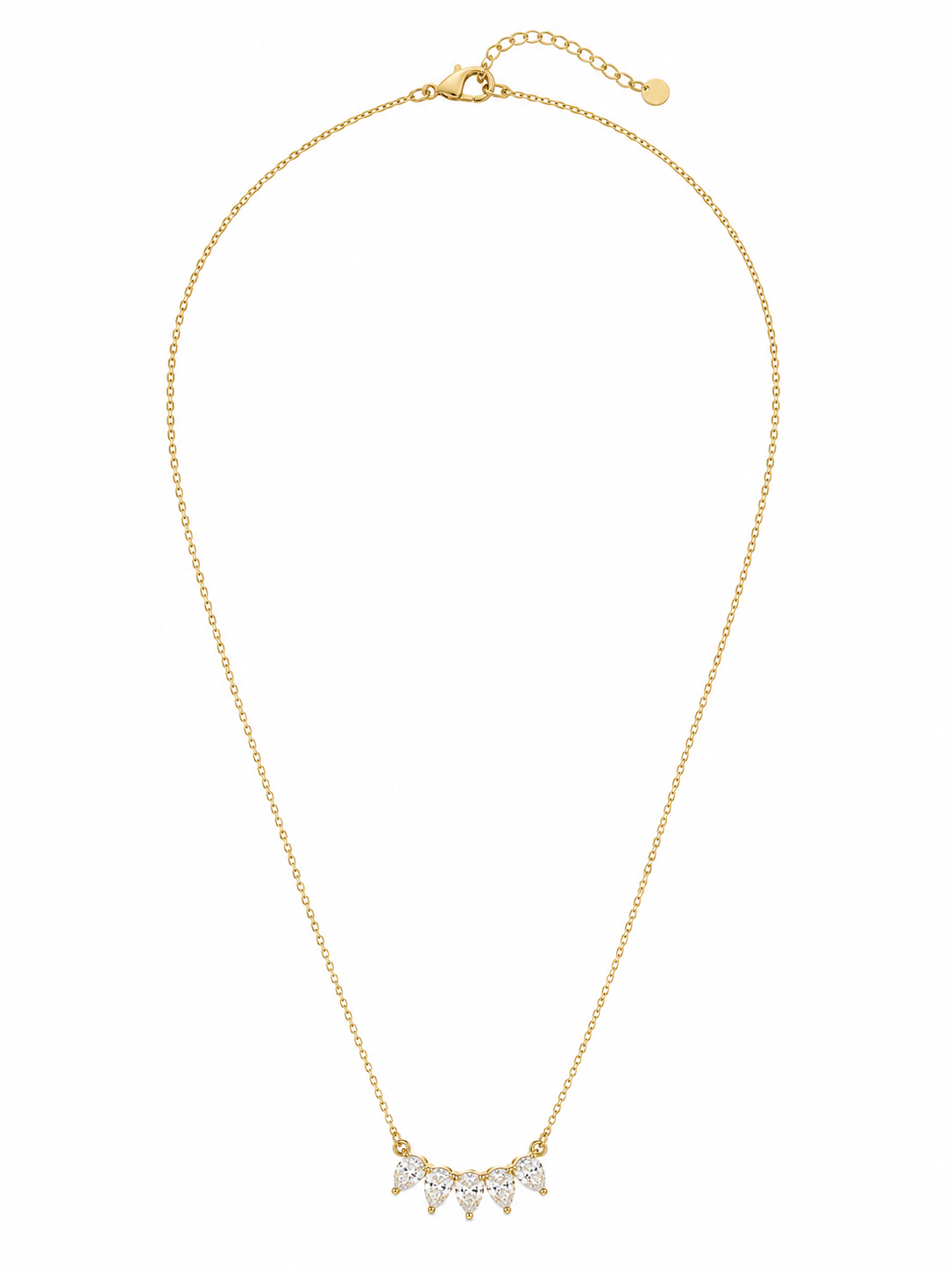 Five Pear Lab Grown Diamond Cluster Necklace