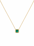 Lab Grown Emerald Bezel Pendant