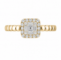 Baguette Diamond Halo Ring