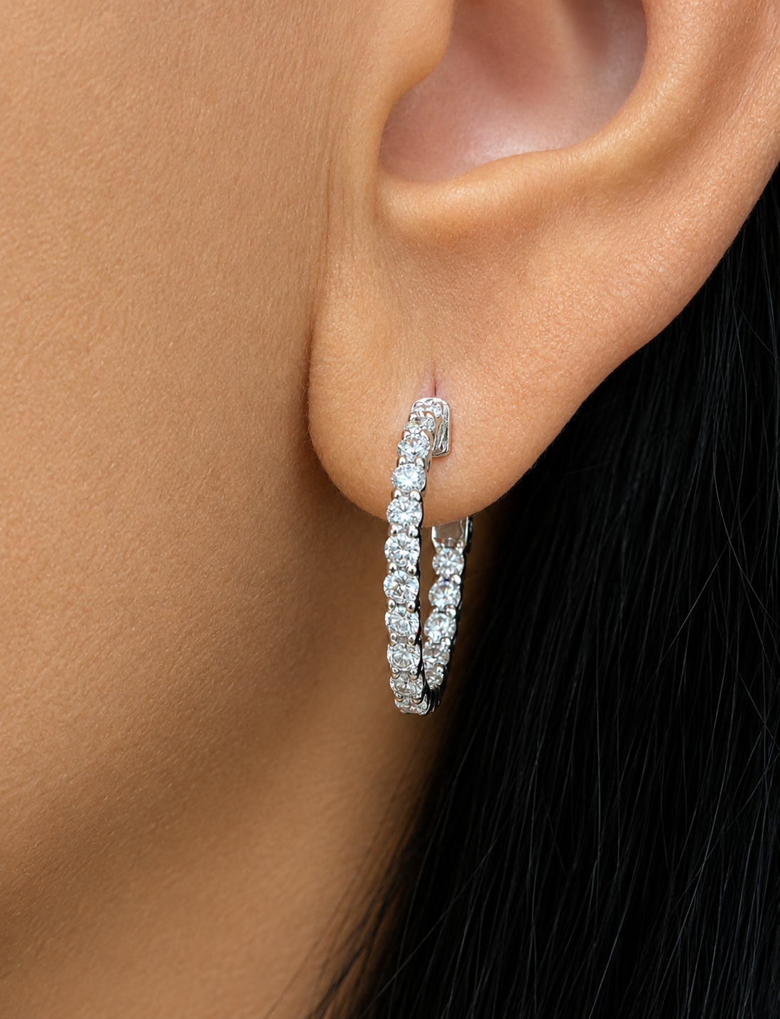 Inside Out Diamond Hoop Earrings