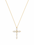 Lab Grown Marquis Diamond Cross Pendant