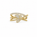 Butterfly Diamond Criss-Cross Ring