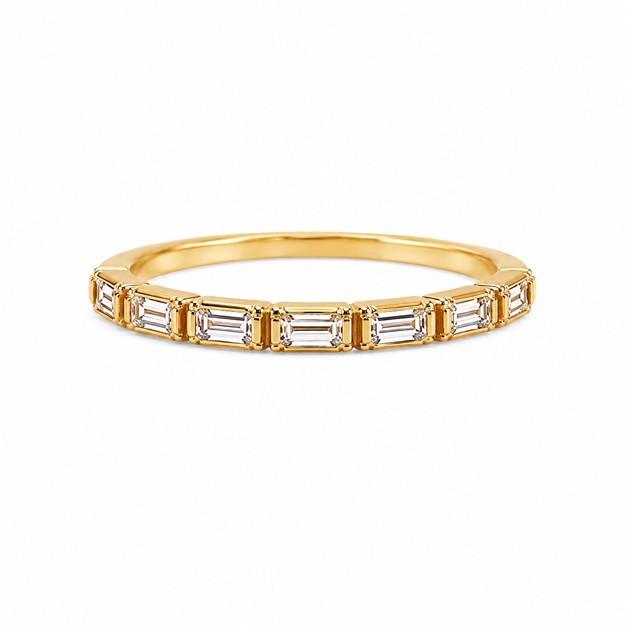 Emerald Bezel Diamond Band