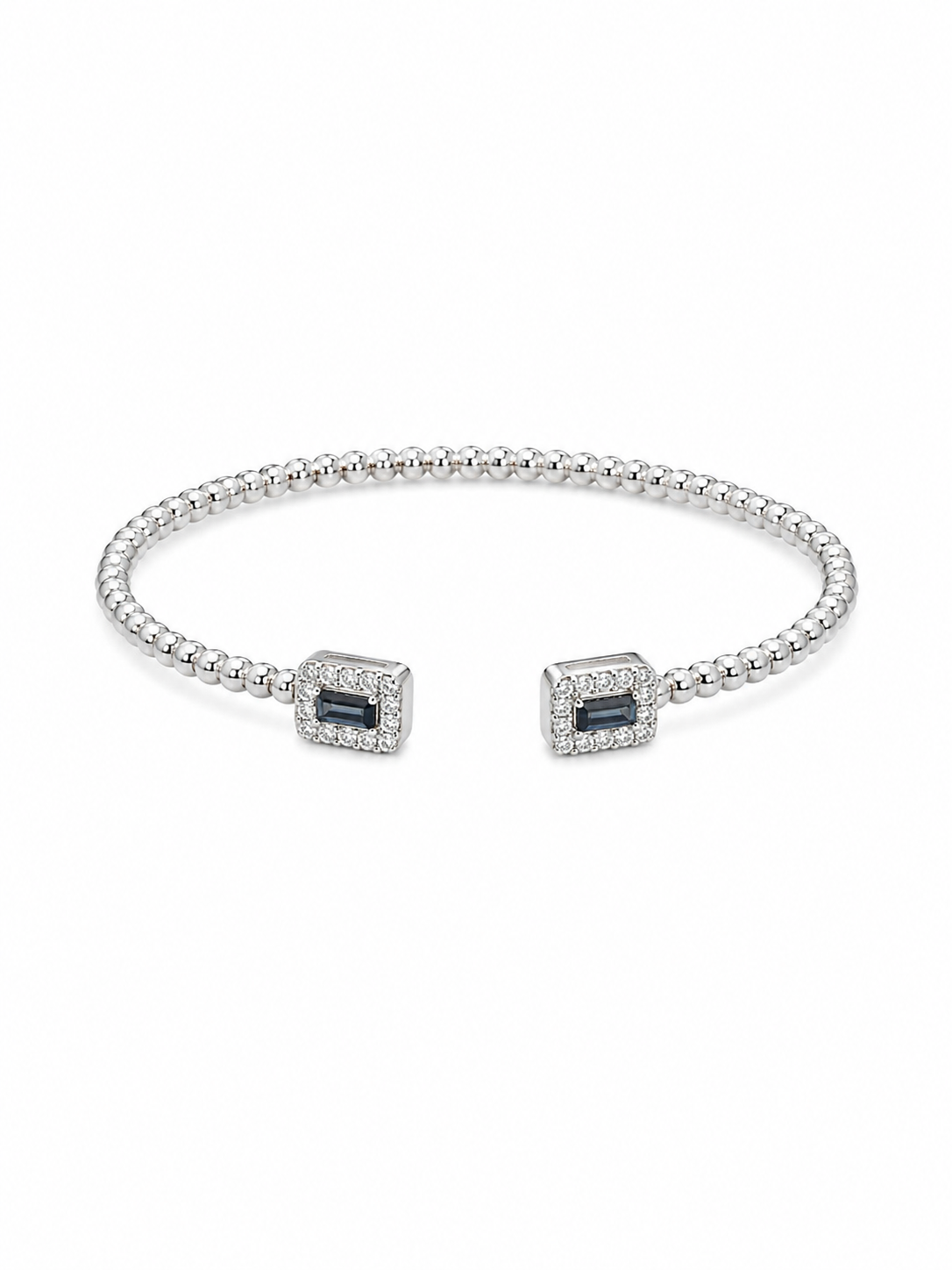 Blue Sapphire & Diamond Cuff Bracelet