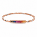 Rose Gold Rainbow Beaded Bracelet
