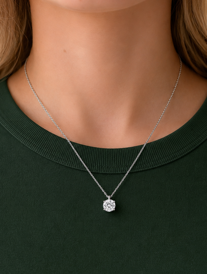 Round Lab Diamond Necklace