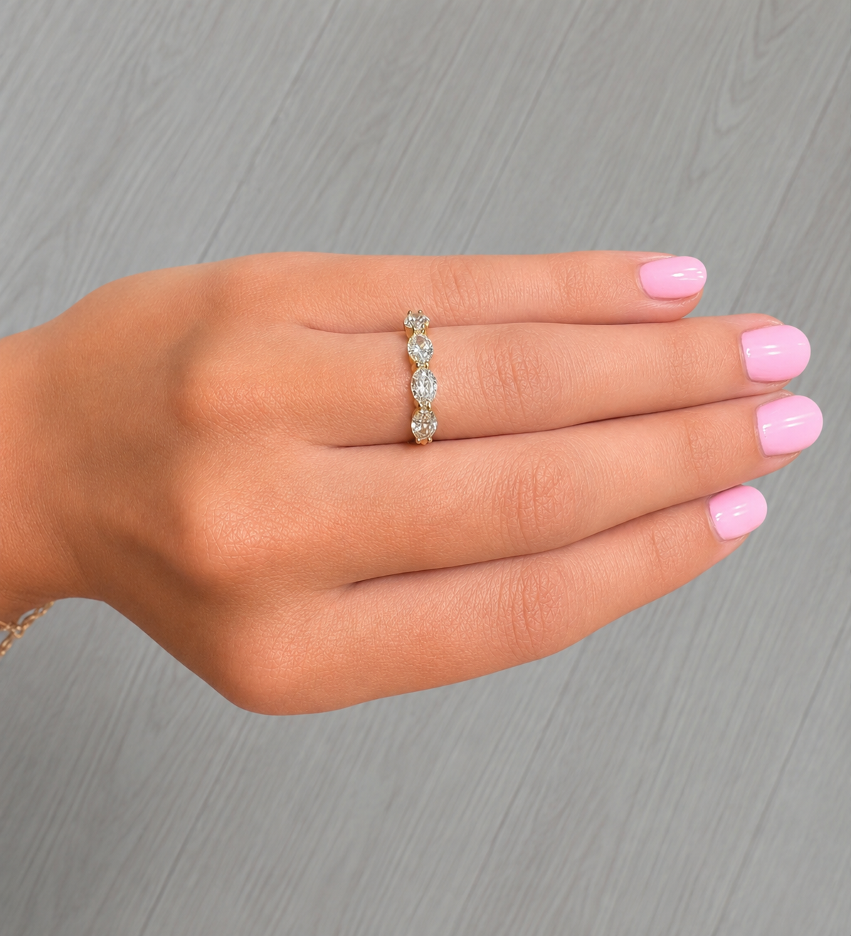 Oval Lab Diamond Band