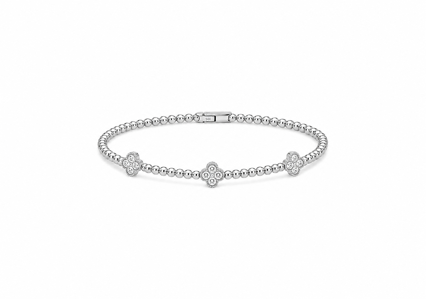 Diamond Clover Beaded Bracelet