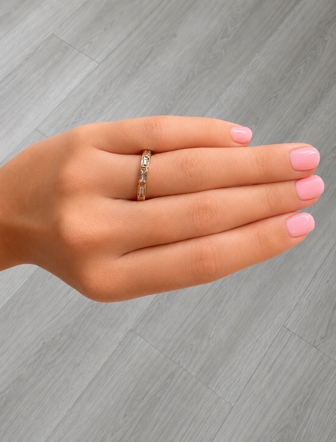 7 Stone Bezel Set Oval Band
