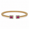 Diamond and Ruby Beaded Cuff