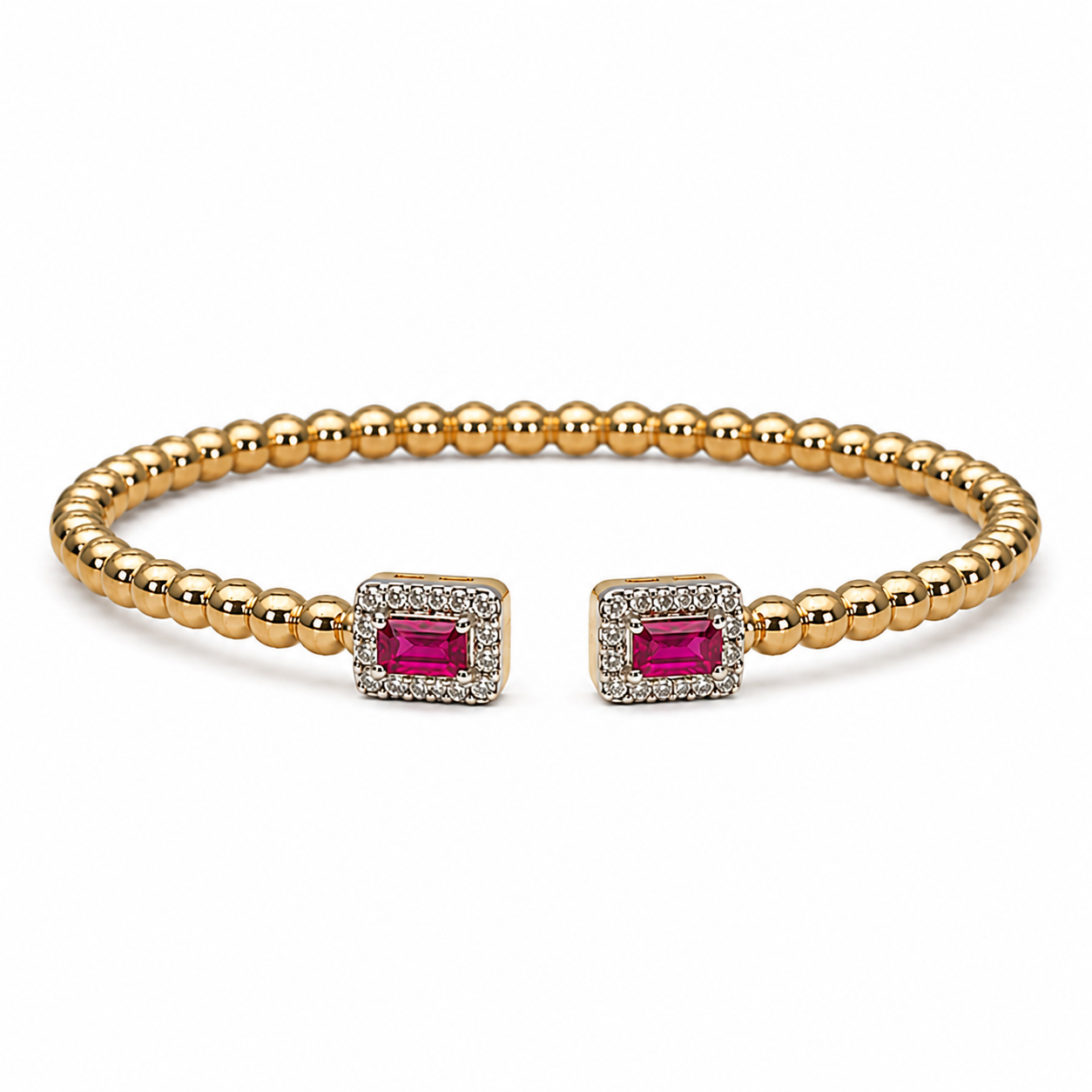 Diamond and Ruby Beaded Cuff