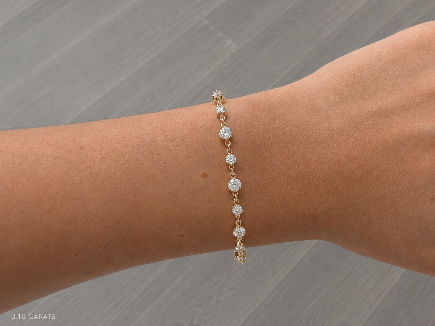 Graduated Round Diamond Station Bracelet